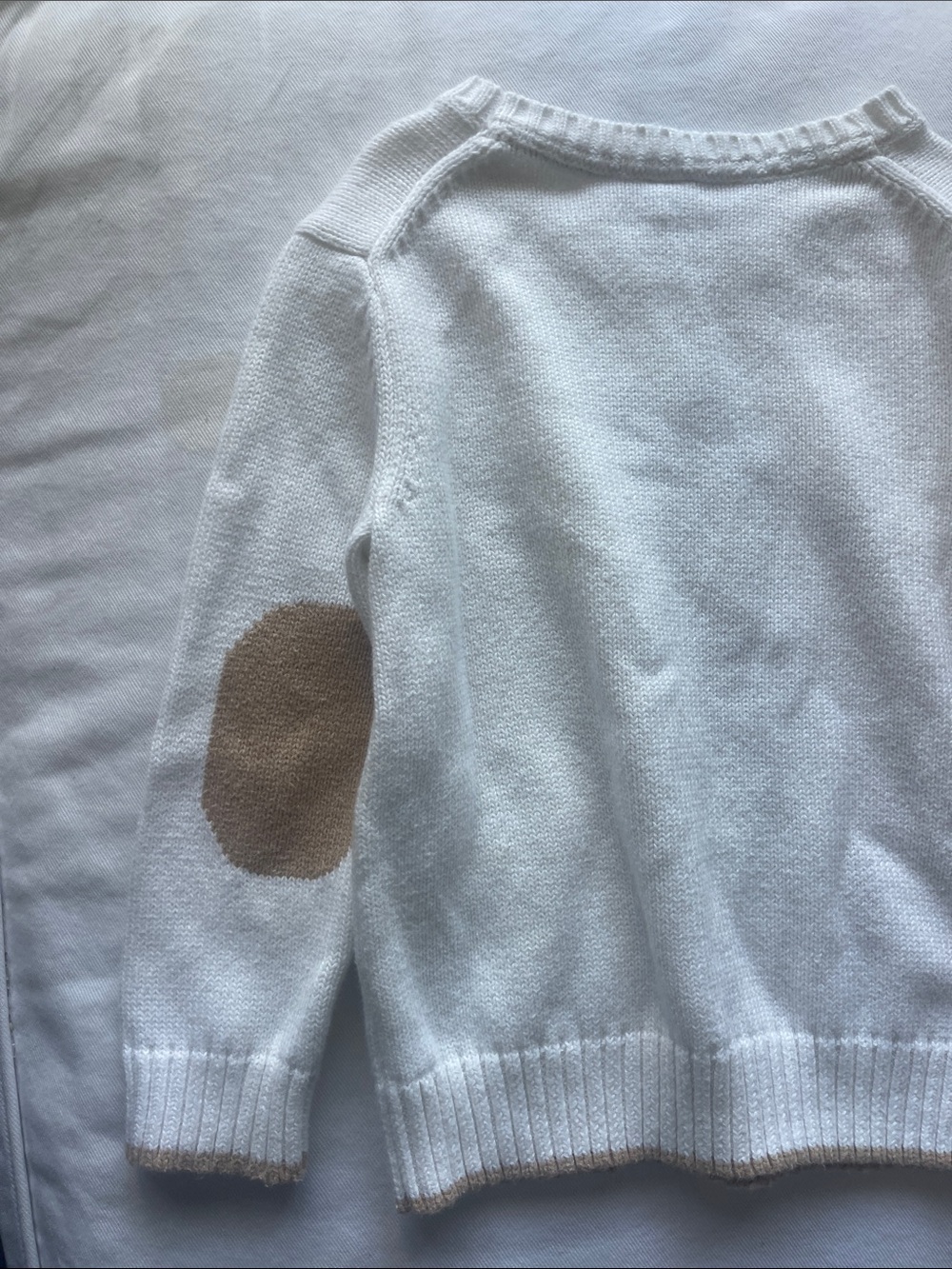 Janie and Jack Boys Size 3 White Sweater with Tan Horse Motif - Picture 8 of 9